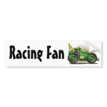 Green Indy Race Car Racing Fan Bumper Sticker bumper stickers by art1st Green Indy Race Car Racing Fan Bumper Sticker bumper stickers