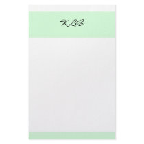 Green Initial stationery
