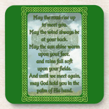 Green Irish Blessing Coaster