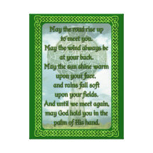Green Irish Blessing Gallery Wrap Canvas