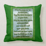 Green Irish Blessing Pillow