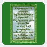 Green Irish Blessing Square Stickers