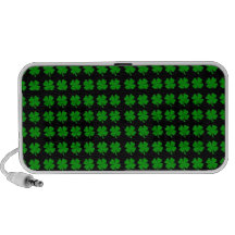 Green Irish four leaf clover design - small Mp3 Speaker