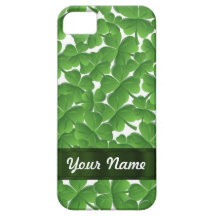 Green Irish shamrocks personalized iPhone 5 Cover