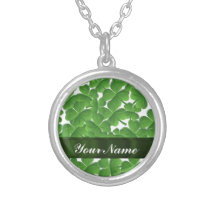 Green Irish shamrocks personalized Necklaces