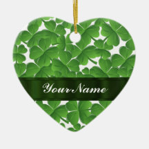 Green Irish shamrocks personalized Ornament