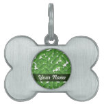 Green Irish shamrocks personalized Pet Tags