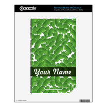 Green Irish shamrocks personalized NOOK Color Skins