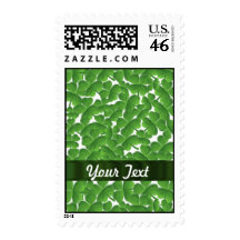 Green Irish shamrocks personalized Stamp