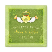 Green Irish Wedding Save the Date Magnets