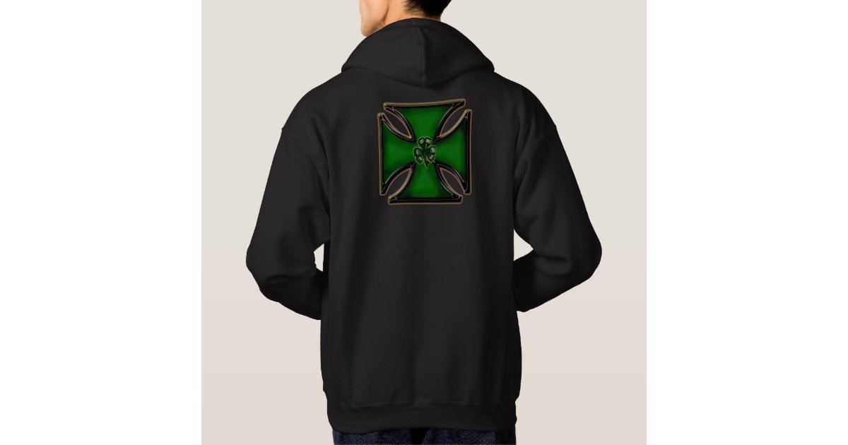 Green Iron Cross W Shamrock Hoodie Zazzle