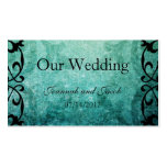 Green Ironwork Flourish Wedding Website Card Business Card
