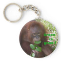 Green is Good Great Ape Fan keychains