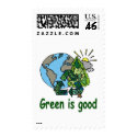 Green is Good Postage Stamp