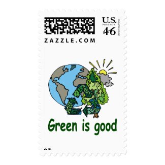 Green is Good Postage Stamp stamp