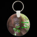 Green is Good primate fan keychain