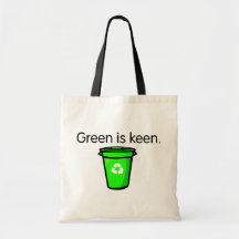 Green is keen. tote bags