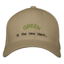 GREEN, is the new black... embroidered hats