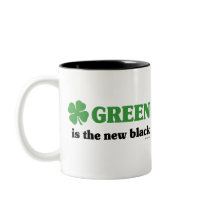 Green is the new black mugs by holiday_tshirts Green is the new black mugs