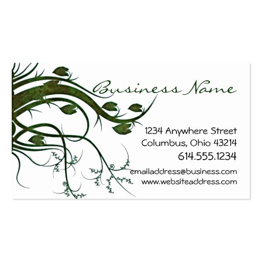 Green Ivy Nature Business Cards (front side)