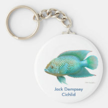 Green Jack Dempsey Cichlid Key Chains