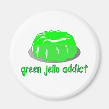 Green Jello Addict Refrigerator Magnets