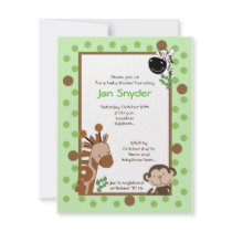 Green Jungle Adventure Safari Baby shower invitati invitations