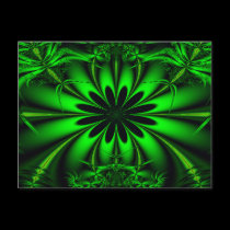 Green Jungle Fractal Postcard postcards