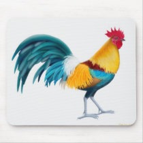 Green Junglefowl Rooster Mousepad