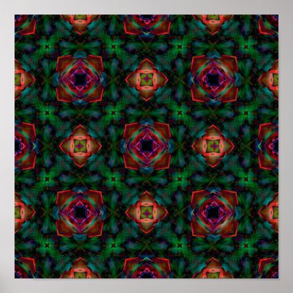 Green Kaleidoscope Hippie Art Pattern Print