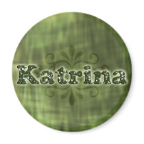 Green Katrina Fridge Magnet