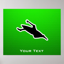 Green Kayaking Print