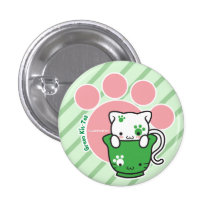 Green Kit-Tea Button (more styles)
