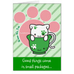 Green Kit-Tea Customizable Card cards