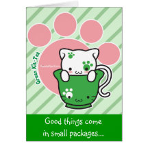 Green Kit-Tea Customizable Card