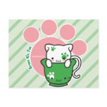 Green Kit-Tea PostCard postcards