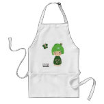 Green Kokeshi Triplet Apron