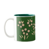 Green Kokeshi Triplet Kimono Design Mug mugs
