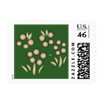 Green Kokeshi Triplet Kimono Design Postage postage