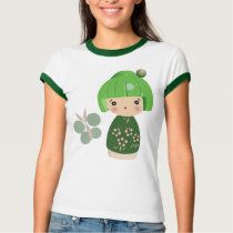 Green Kokeshi Triplet Ringer Tee t-shirts