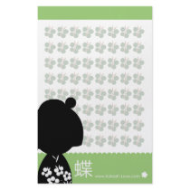 Green Kokeshi Triplet Stationary Stationery Design