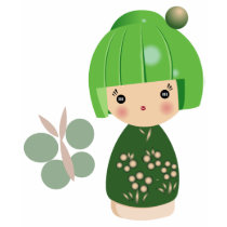 Green Kokeshi Triplet Tee t-shirts