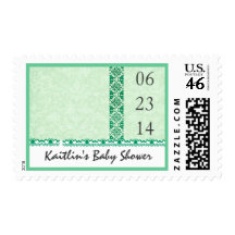 Green Lace  Baby Shower Stamp