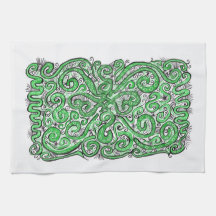 green lace kitchen towels