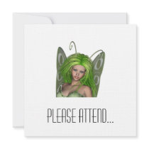 Green Lady Fairy 1 - 3D Fantasy Art - Custom Announcement