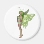 Green Lady Fairy 2 - 3D Fantasy Art - Refrigerator Magnets