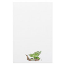 Green Lady Fairy 3 - 3D Fantasy Art - Customized Stationery