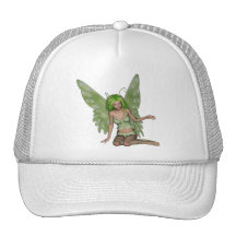 Green Lady Fairy 7 - 3D Fantasy Art - Mesh Hats