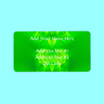 Green Lady Slipper Orchid Fractal labels