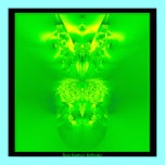 Green Lady Slipper Orchid Fractal posters